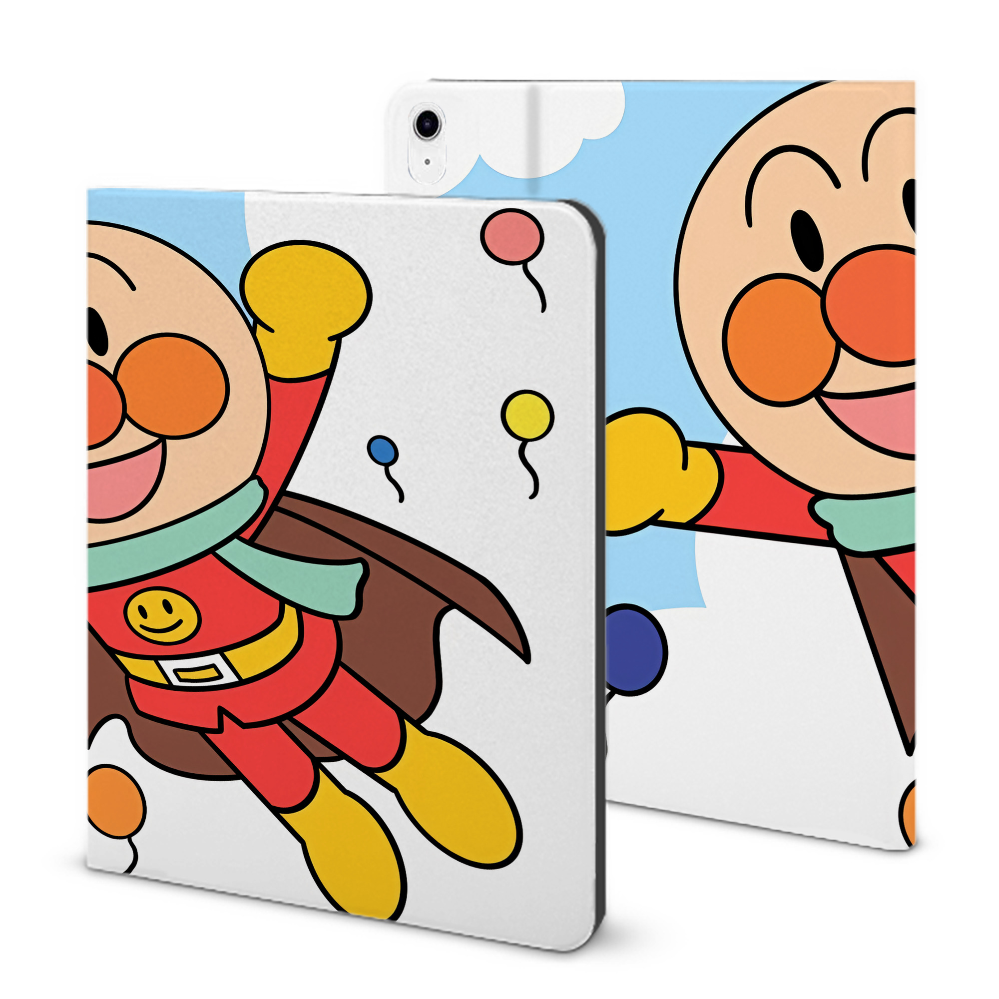 （画像用） アンパンマン Anpanman IPad ケース ブック型 PUレザー TPU 耐衝撃 軽量 薄型 ペン収納なし 全面保護 IPad 各モデル対応
